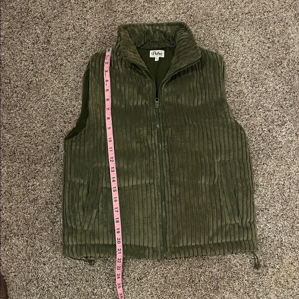 Pulse Boutique Olive Green Corduroy Vest - Picture 4 of 6